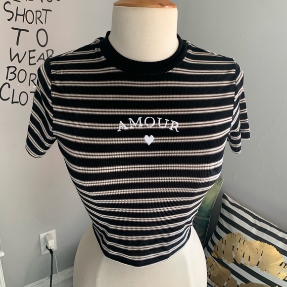 Forever 21 Tops - F21 | striped velvet crop top size small